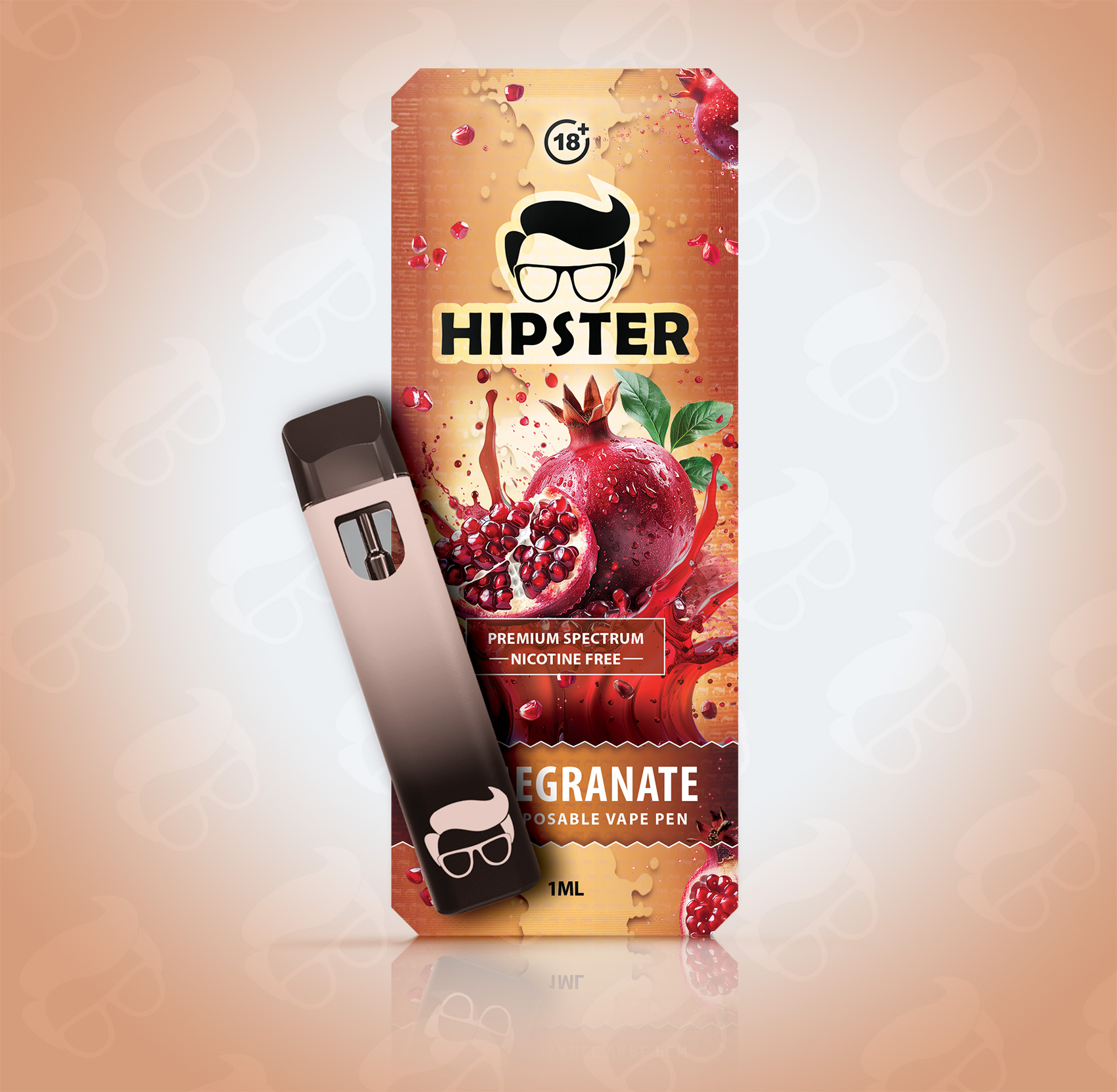 Hipster Vape Pen - Pomegranate